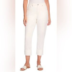 Frye Cuffed Crop White Denim Jeans